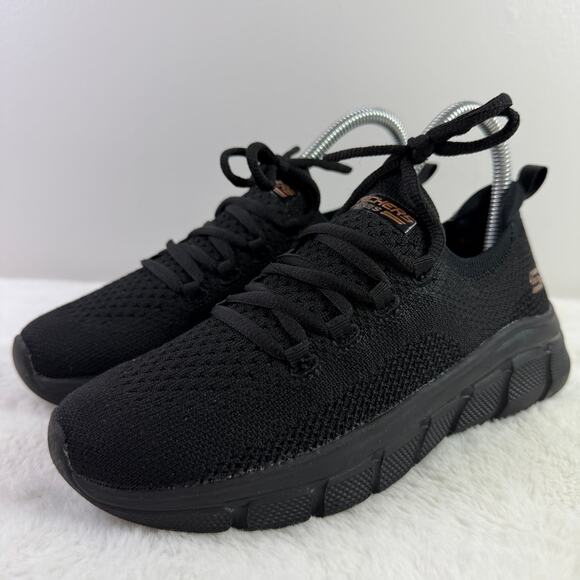 Skechers BOBS Women’s Black/Copper Flex Connect Memory Foam Sneakers Size 6 - Picture 2 of 10
